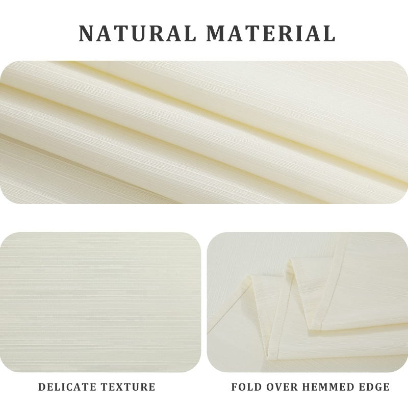 JUCFHY Luxury Stripe Fabric Table Cloths, Heavy Weight Classic 100% Polyester Tablecloths, No Iron, Water Resistance Soil Resistant Holiday Table Cover for Dining Room,60 Inch x 84 Inch Oblong,Ivory - Image 3